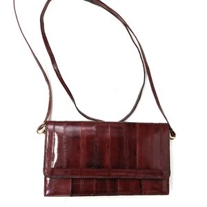 Genuine Eel Skin Red Oxblood Purse